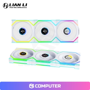 COOLER DE CASE LIAN LI UNI FAN SL V3 ARGB LCD WIRELESS 120MM KIT 3IN1 WHITE CON CONTROLADOR – 12SLLCD1W3W