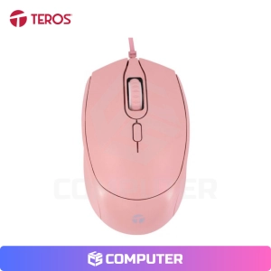 MOUSE OPTICO TEROS TE-1226 USB ROSADO