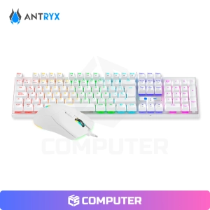KIT GAMING ANTRYX GC-3100 X2 WHITE, TECLADO SWITCH RED Y MOUSE