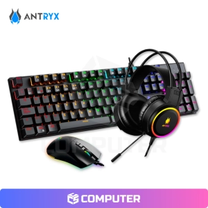 KIT GAMING AUDIFONO + TECLADO + MOUSE ANTRYX GC-3100 X3 BLACK, RED SWI