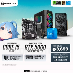 PC Build #1 Core i5 12400F | RTX 5060 8GB | H610M | 16GB RAM DDR5 | 500GB SSD