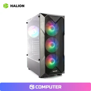 CASE GAMER HALION STUKA CR11 BLACK C/F 500W 4FAN RAINBOW