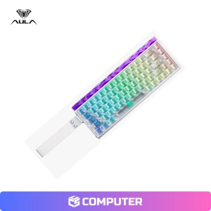 TECLADO AULA HERO68HE RGB CABLEADO ING WHITE TRANSPARENT/ SILVER MAGNETICO