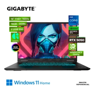 LAPTOP GIGABYTE Gaming A16 Intel Core i7-13620H, 16GB DDR5, SSD 512GB, RTX 5050 8GB, 16" WUXGA