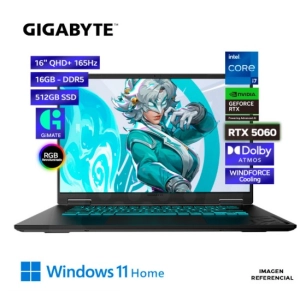 LAPTOP GIGABYTE Gaming A16 Intel Core i7-13620H, 16GB DDR5, SSD 512GB, RTX 5060 8GB, 16" WQXGA