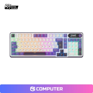 TECLADO ROYAL KLUDGE RK-S98 INALAMBRICO SWITCH CHARTREUSE/ BLACKBERRY MOUSE