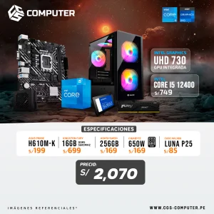 PC Build Core i5 12400 | Intel UHD 730 | H610M | 16GB RAM DDR5 | 256GB SSD