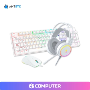 KIT GAMING AUDIFONO + TECLADO + MOUSE ANTRYX GC-3100 X3 WHITE, RED SWITCH