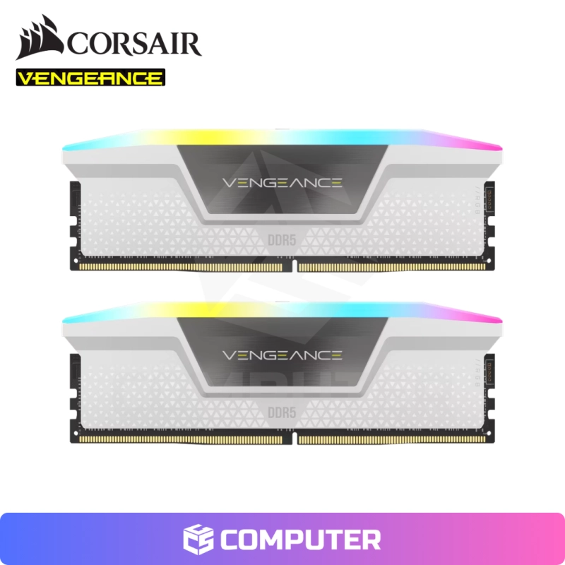 MEMORIA RAM CORSAIR VENGEANCE WHITE RGB DDR5 32GB(2X16) 6000MT/s CL36