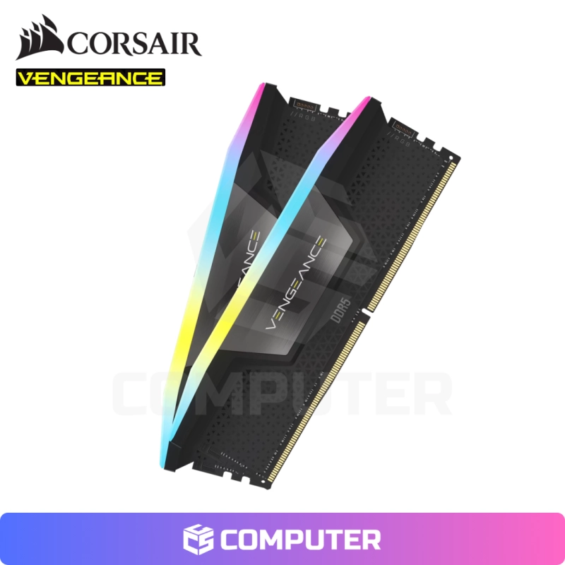 MEMORIA RAM CORSAIR VENGEANCE BLACK RGB DDR5 32GB(2X16) 6000MT/s CL36