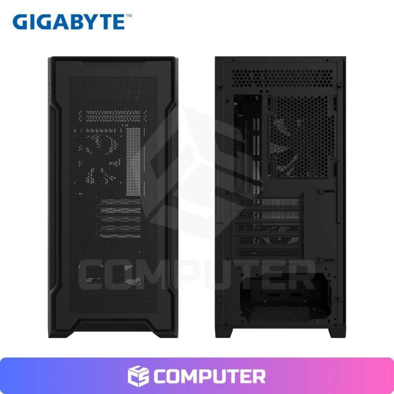 CASE GIGABYTE C102 GLASS MID TOWER BLACK PLASTIC