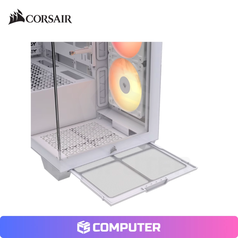 CASE CORSAIR 3500X RSR ARGB GLASS SIN FUENTE VIDRIO TEMPLADO MID TOWER WHITE