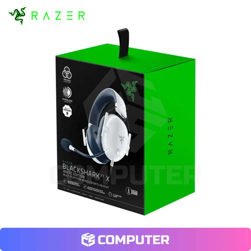 AUDIFONO C/MICROF RAZER BLACKSHARK V2 X MULTI-PLATFORM 50MM 7.1 WHITE