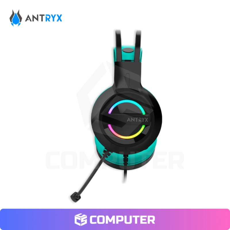 AUDIFONO ANTRYX IRIS-K TURQUOISE RAINBOW CON MICROFONO 7.1 VIRTUAL SURROUND