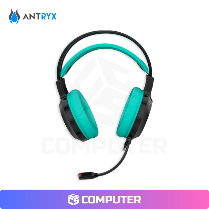 AUDIFONO ANTRYX IRIS-K TURQUOISE RAINBOW CON MICROFONO 7.1 VIRTUAL SURROUND