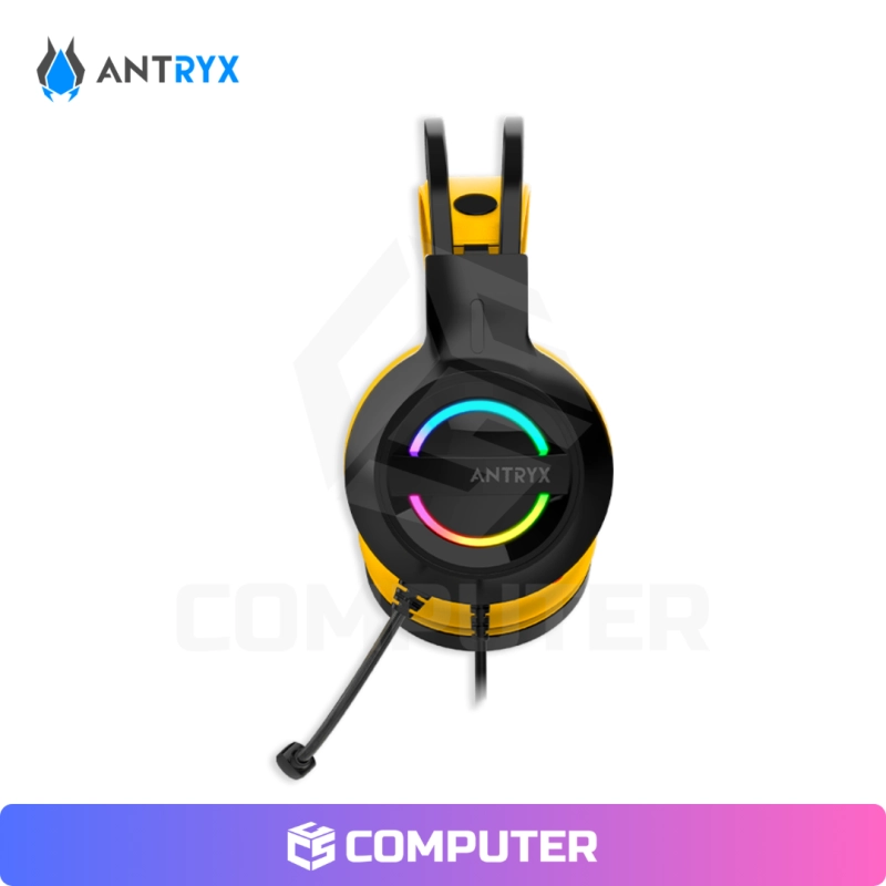 AUDIFONO ANTRYX IRIS-K YELLOW RAINBOW CON MICROFONO 7.1 VIRTUAL SURROUND