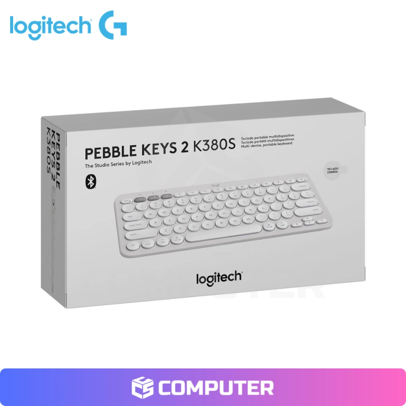TECLADO MEMBRANA LOGITECH PEBBLE 2 K380S BLUETOOTH/WIRELESS SP WHITE