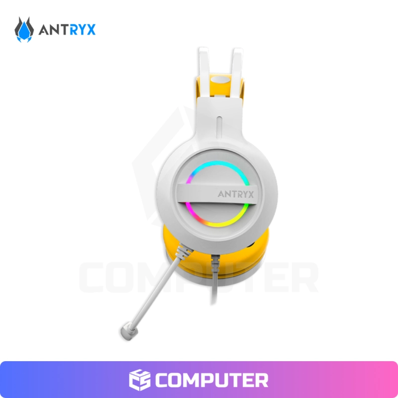 AUDIFONO ANTRYX IRIS-W YELLOW RAINBOW CON MICROFONO 7.1 VIRTUAL SURROUND