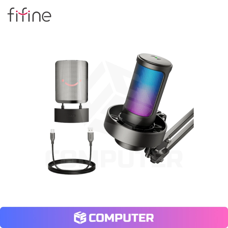 MICROFONO FIFINE A8T CON SOPORTE DE BRAZO NEGRO