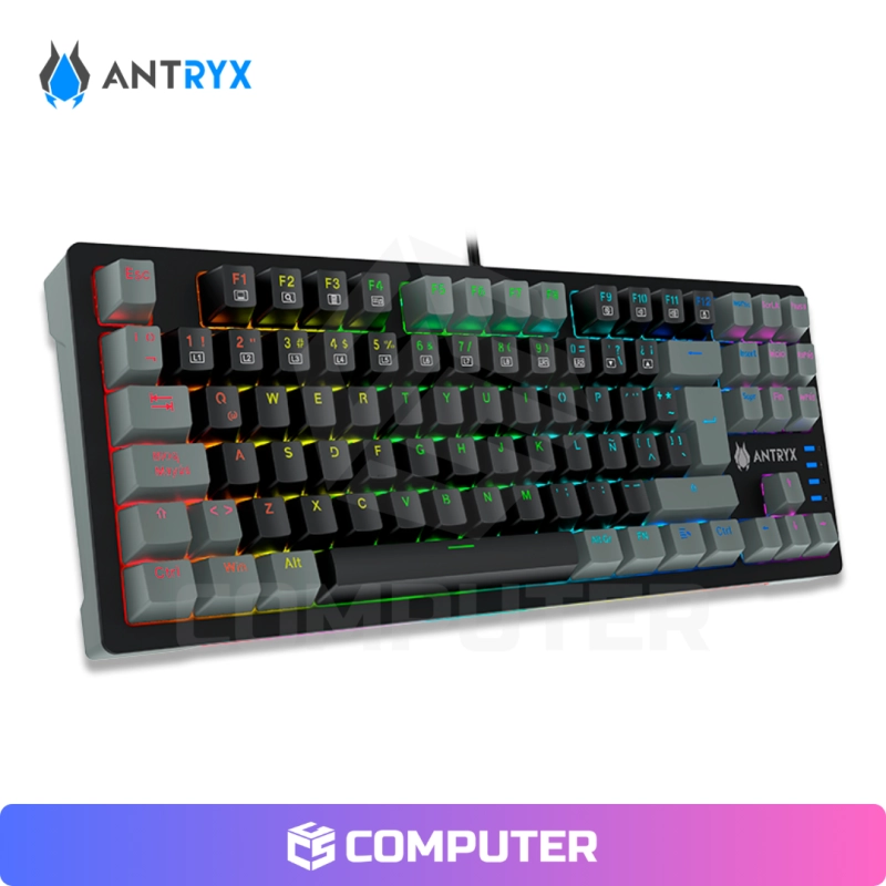 TECLADO MECANICO TKL ANTRYX MK840L BLACK/GRAY SWITCH RED