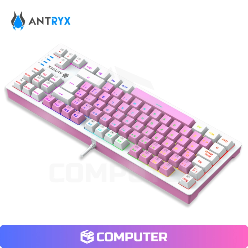 TECLADO MECANICO ANTRYX MK840 TKL PINK  SWITCH RED