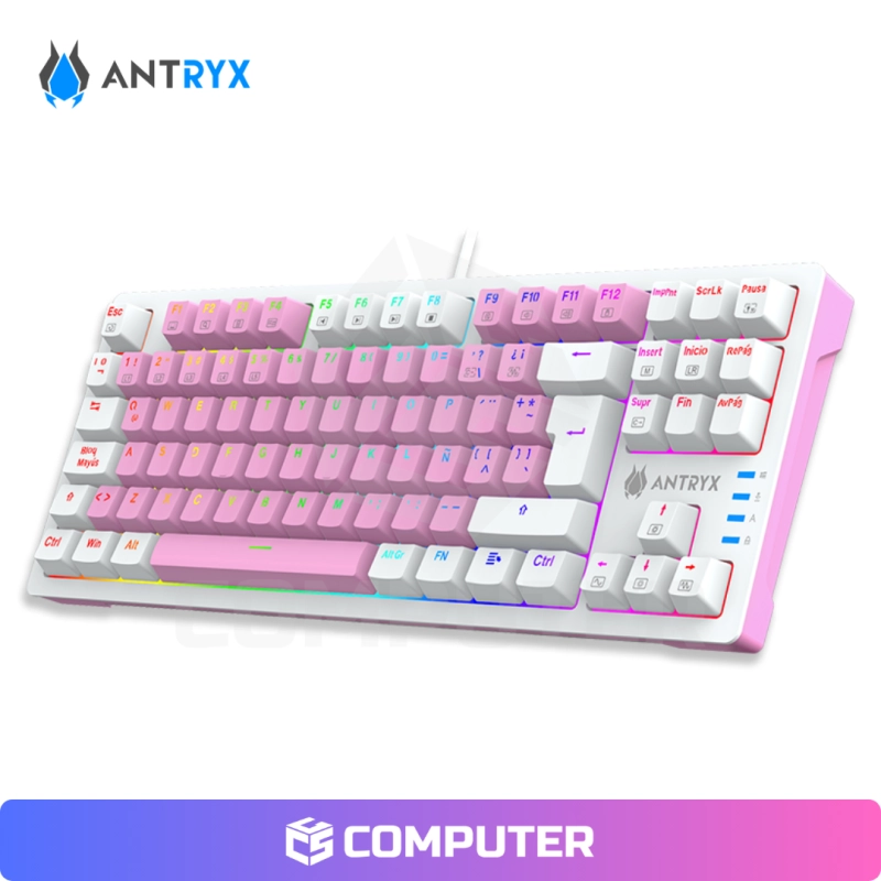 TECLADO MECANICO ANTRYX MK840 TKL PINK  SWITCH RED