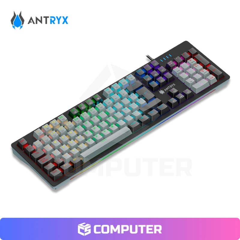 TECLADO MECANICO ANTRYX MK860L RGB BLACK & GRAY SWITCH RED