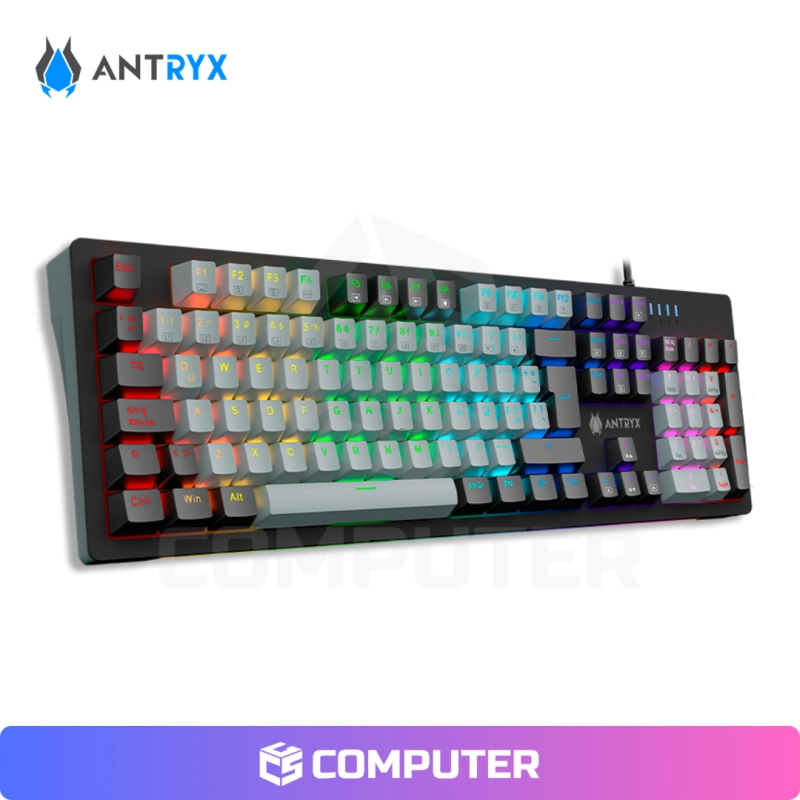 TECLADO MECANICO ANTRYX MK860L RGB BLACK & GRAY SWITCH RED