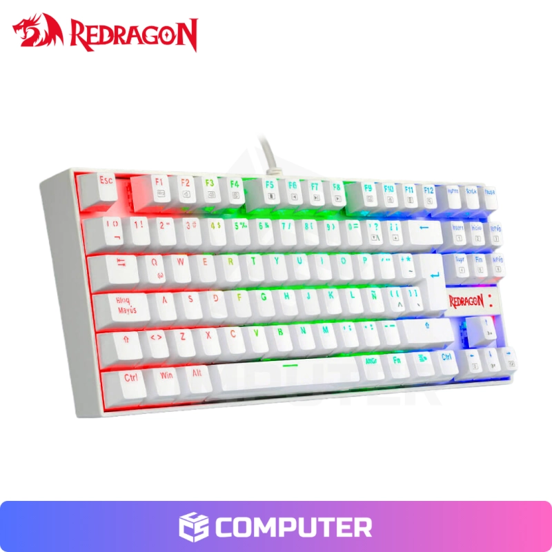TECLADO MECANICO REDRAGON KUMARA K552 SW-RED RGB  BLANCO