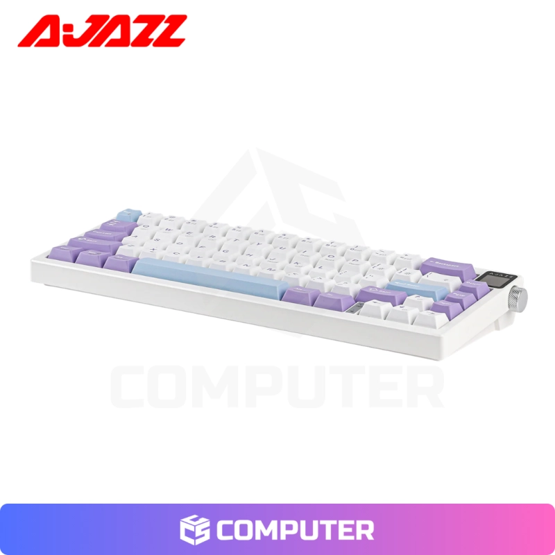 TECLADO MECANICO AJAZZ AK650 PURPLE WHITE INALÁMBRICO CON PANTALLA