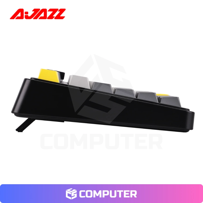 TECLADO AJAZZ MECANICO AK980 V2 GRAY YELLOW INALÁMBRICO CON PANTALLA (AMARILLO)