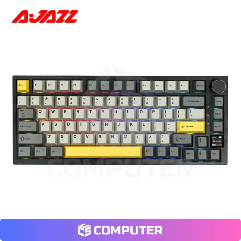TECLADO MECANICO AJAZZ AK820 PRO BLACK GREY INALÁMBRICO CON PANTALLA