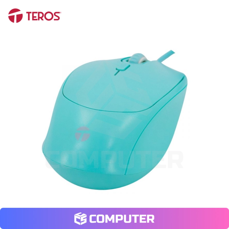 MOUSE ÓPTICO TEROS TE-1227S USB CELESTE
