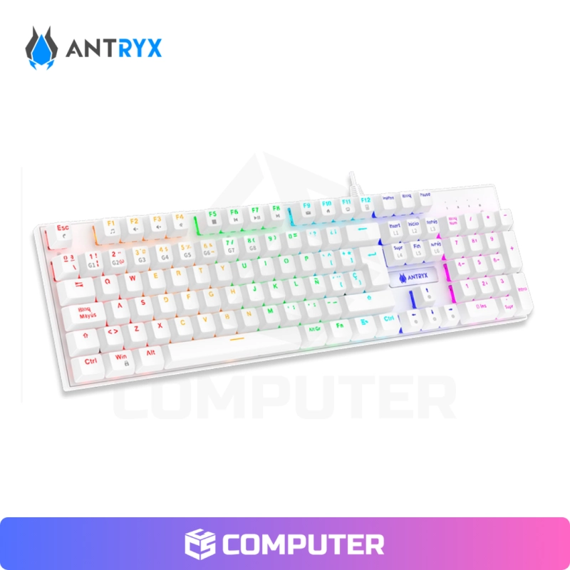 KIT GAMING ANTRYX GC-3100 X2 WHITE, TECLADO SWITCH RED Y MOUSE
