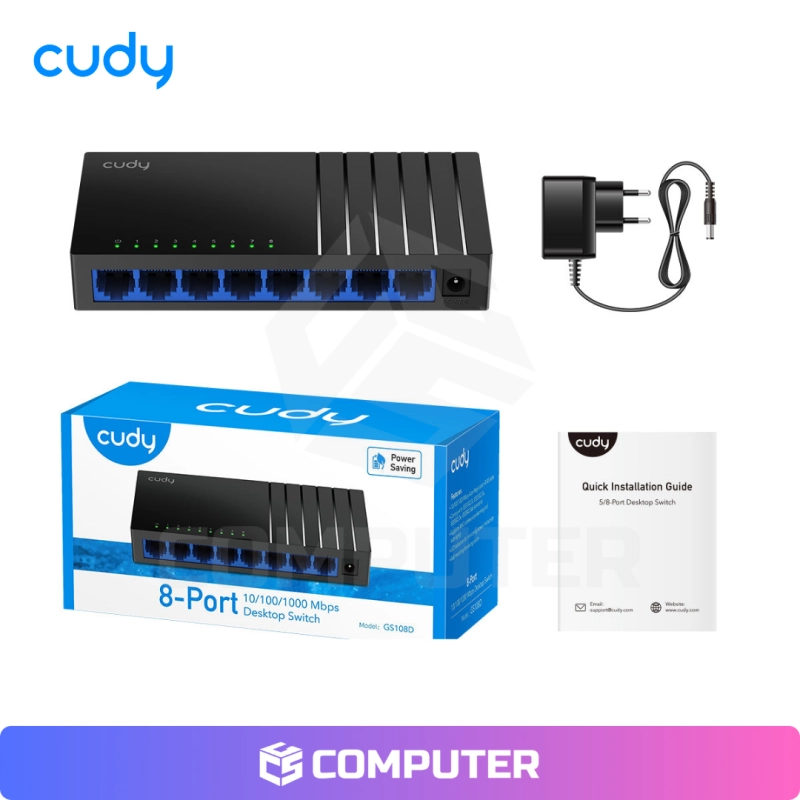 SWITCH GIGABIT DE ESCRITORIO CUDY 8 PUERTOS GS108D