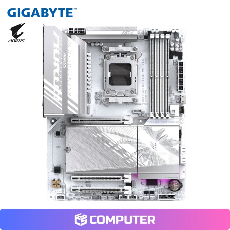 PLACA MADRE GIGABYTE B850 AORUS ELITE ICE WIFI7 DDR5/AM5