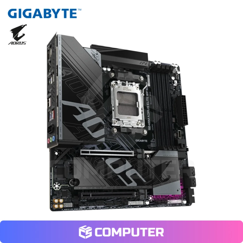 PLACA MADRE GIGABYTE B840M AORUS ELITE WIFI6E AMD DDR5/AM5