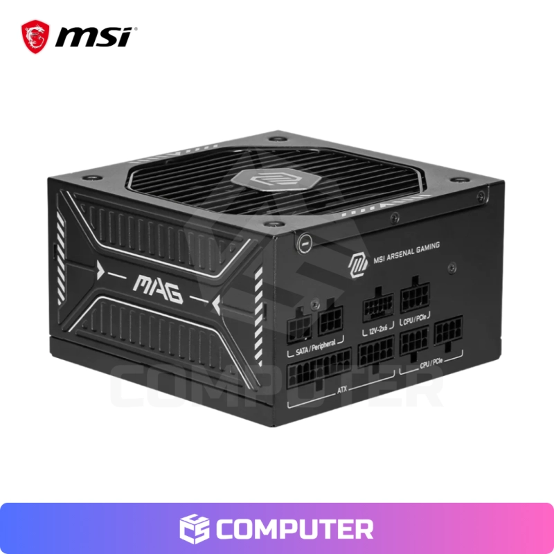 FUENTE DE PODER MSI MAG A750GLS 750W PCIE5 80 PLUS GOLD FULL MODULAR