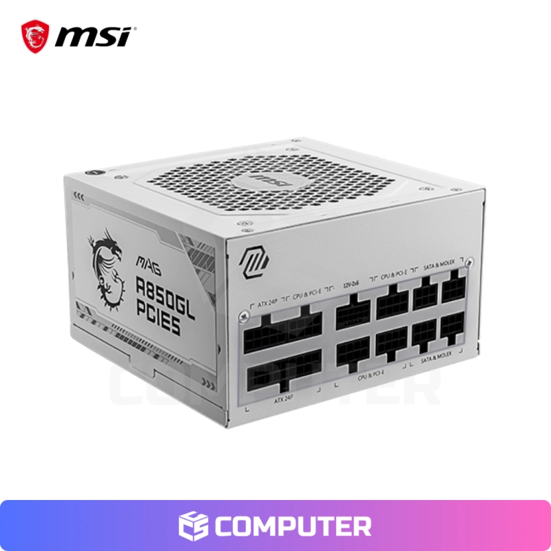 FUENTE DE PODER MSI MAG 1000W A1000GL 80+GOLD ATX FULL MODULAR WHITE