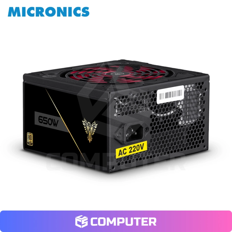 FUENTE DE PODER MICRONICS MIC P650-80 650W 80 PLUS BRONZE
