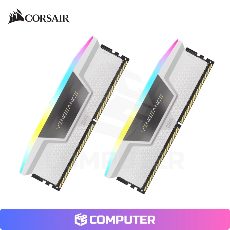 MEMORIA RAM CORSAIR VENGEANCE WHITE RGB DDR5 32GB(2X16) 6400MT/S CL36