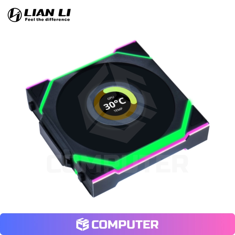 COOLER DE CASE LIAN LI UNI FAN SL V3 ARGB LCD WIRELESS 120MM KIT 3IN1 BLACK CON CONTROLADOR – 12SLLCD1W3B