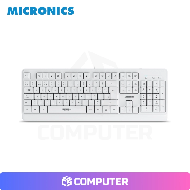 KIT TECLADO+MOUSE USB MICRONICS NORTON WHITE MIC T100W
