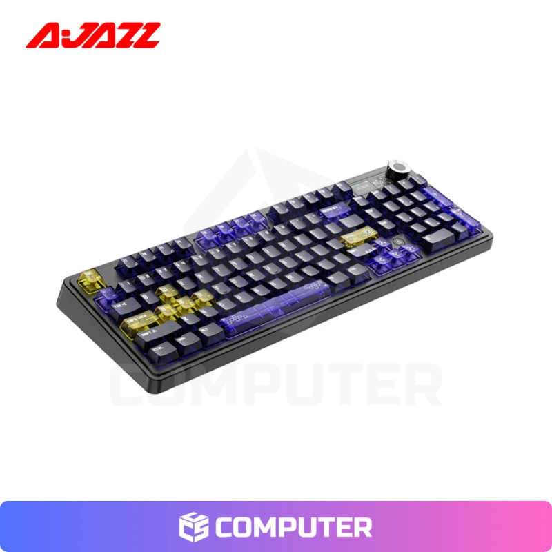 TECLADO AJAZZ MAGNETICO AK980 V2 PRO TRANSPARENTE YELLOW PURPLE PURPLE