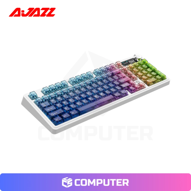TECLADO AJAZZ MAGNETICO AK980 V2 PRO TRANSPARENTE BLUE PURPLE PINK ORANGE