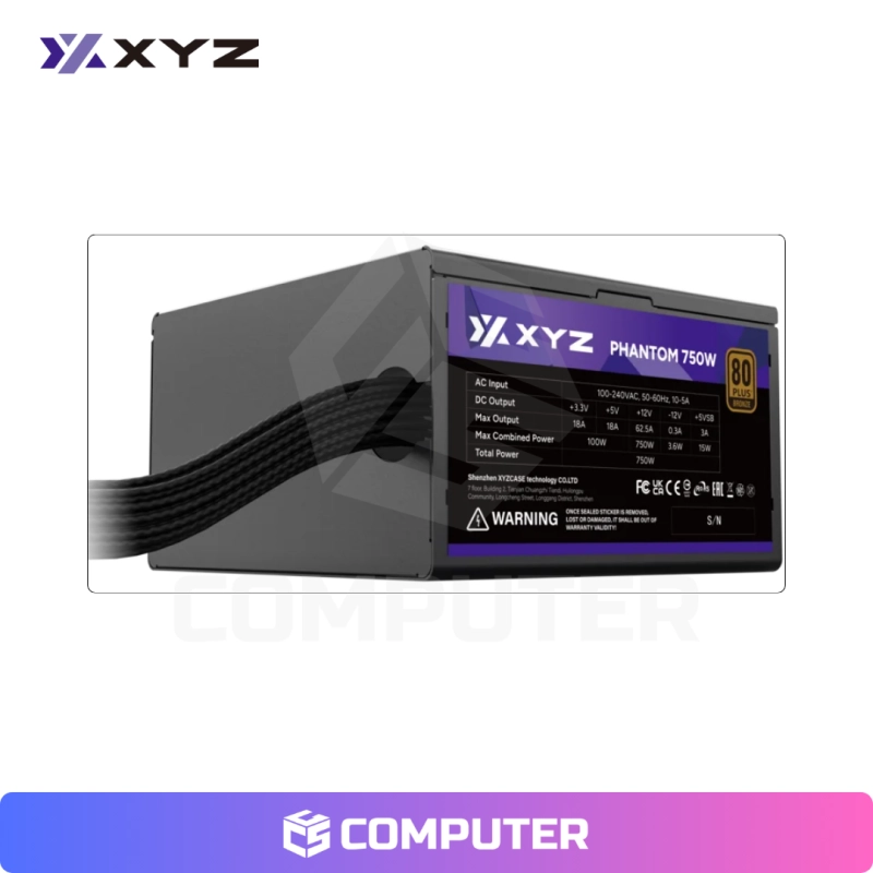 FUENTE DE PODER XYZ PHANTOM 750W ARGB 80 PLUS BRONZE OEM