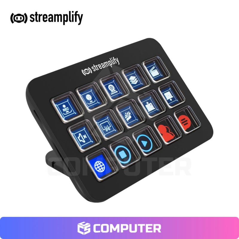 STREAMING DECK STREAMPLIFY LCD 15 KEYS W/HUB BLACK