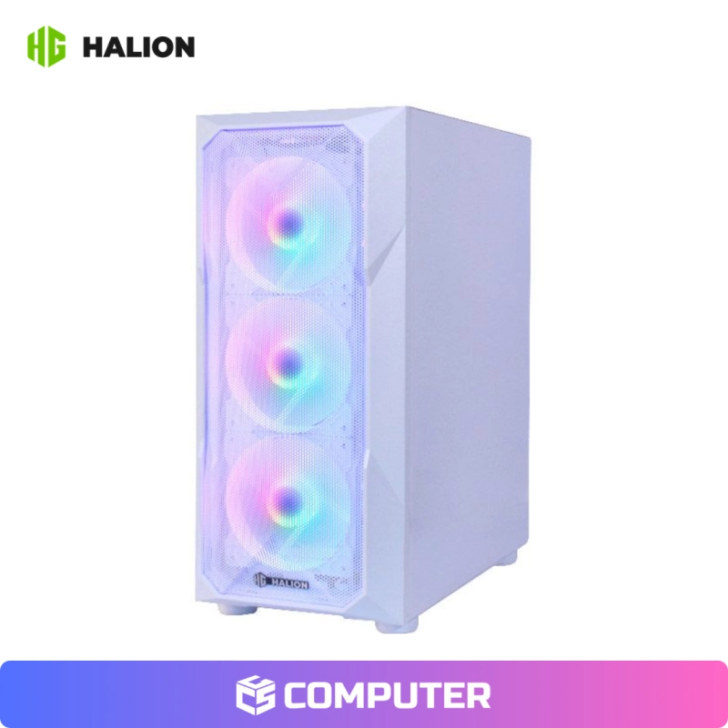 CASE GAMER HALION STUKA CR11 WHITE C/F 500W 4FAN RAINBOW