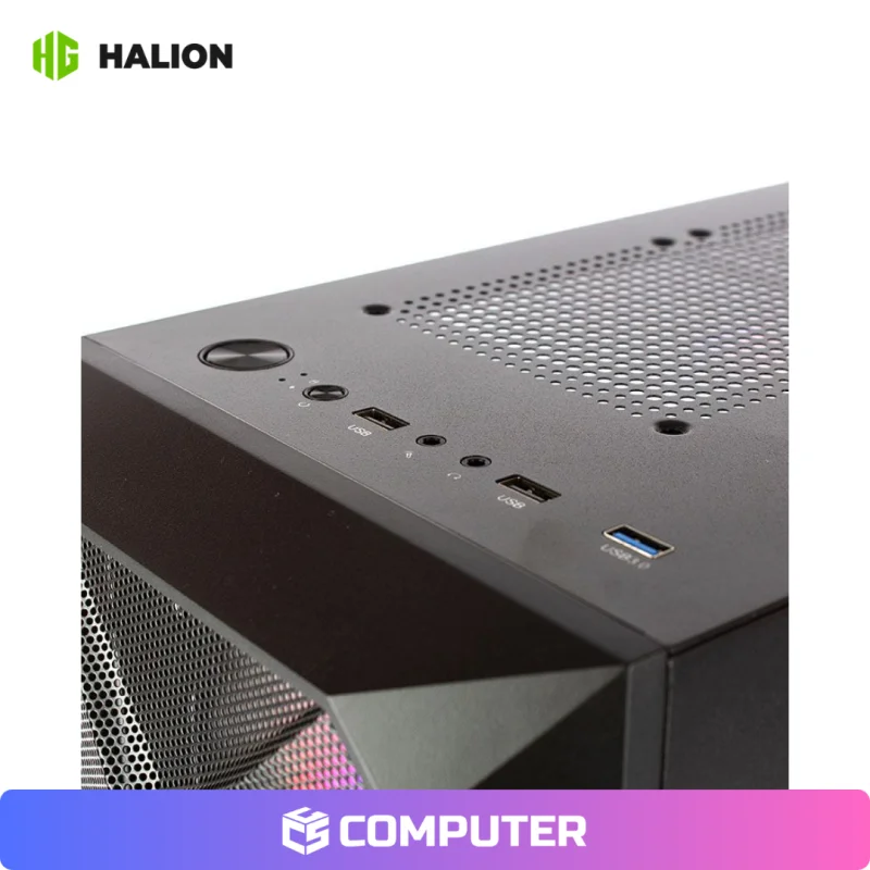 CASE GAMER HALION STUKA CR11 BLACK C/F 500W 4FAN RAINBOW