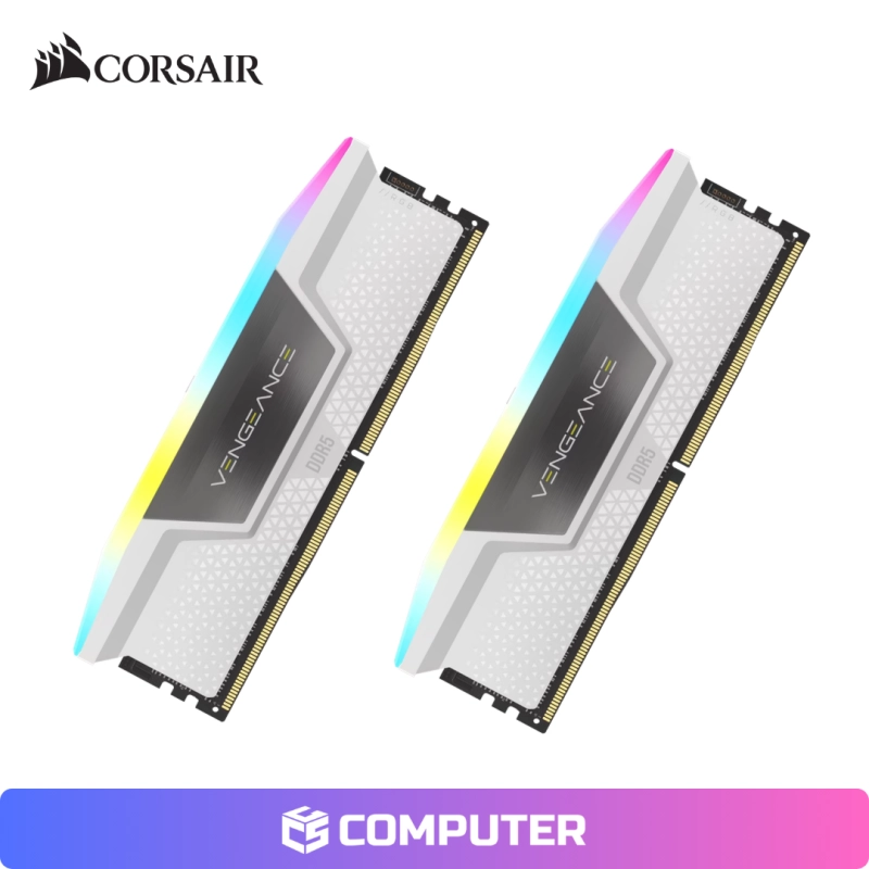 MEMORIA RAM CORSAIR VENGEANCE WHITE RGB DDR5 32GB(2X16) 6400MT/S CL36 OEM